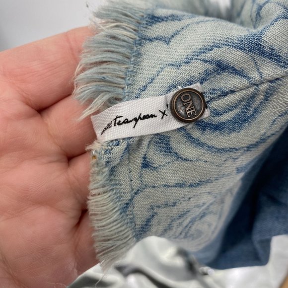 One X Oneteaspoon Lead rose mini dress size medium off on shoulder denim - Picture 8 of 12